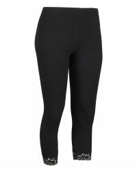 2 Paar Damen Leggings Baumwolle capri 3//4 nahtlos Leggins schwarz blickdicht