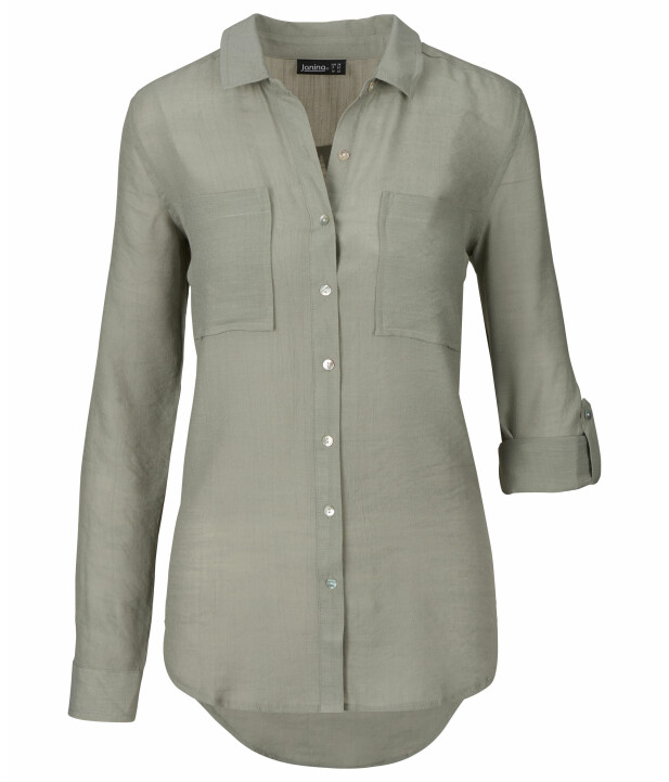 Damen-Bluse, Text-Marke (keine (Art. Lizenz), Onlineshop 1119665) KiK Vokuhila-Saum 